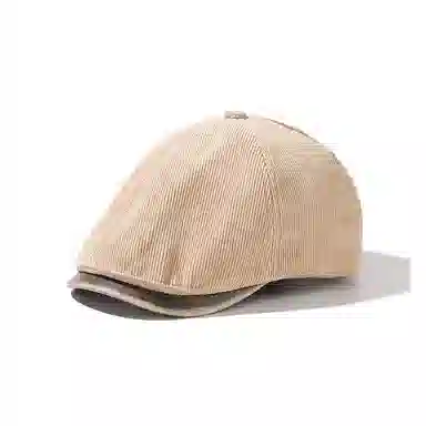 山一丸 日系复古前进帽正反可戴潮款帽潮人款时尚 灯芯绒 贝雷帽 男女同款情侣款