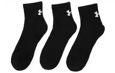 Under Armour Core Quarter Logo Socks 3-Pack Black