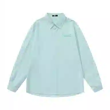 三体 你们都是虫子系列 复古美式简约基础款字母印花长款时尚百搭舒适透气薄款翻领条纹开衫休闲学生多巴胺长袖衬衫 男女同款