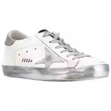 Golden Goose Super-Star Vintage Grey Silver Heel