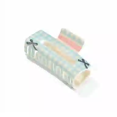 如花梦 奶油少女系列 碎花格纹甜美蝴蝶结发饰抓夹后脑勺鲨鱼夹 醋酸 发夹 女款 多款可选