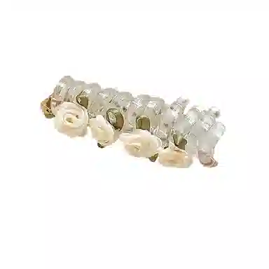 水中玉 甜美法式珍珠蝴蝶结泡泡辫发夹电话线发圈马尾编发神器 发圈头绳 女款