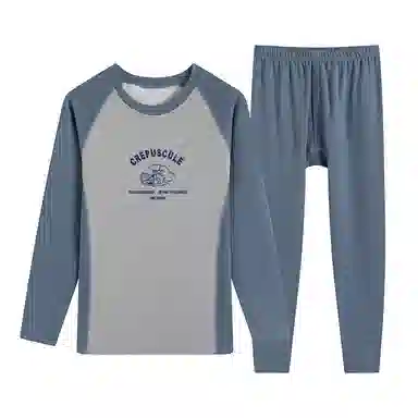 贴身领域 青少年德绒初中高中学生秋衣秋裤棉毛衫内衣保暖套装 男款