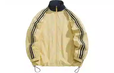 美式纯色基础侧肩条纹宽松百搭防风防水夹克外套 男女同款