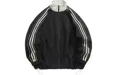 美式纯色基础侧肩条纹宽松百搭防风防水夹克外套 男女同款