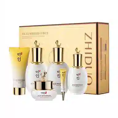 致朵 鱼子酱焕颜美白淡斑护肤品套装舒缓提亮保湿滋润修护补水清洁 祛斑面霜精华液 紧致淡化细纹 六件套