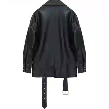 COMBO Simple Zip Motorcycle Leather Jacket