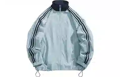 美式纯色基础侧肩条纹宽松百搭防风防水夹克外套 男女同款