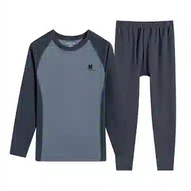 贴身领域 青少年德绒初中高中学生秋衣秋裤棉毛衫内衣保暖套装 男款