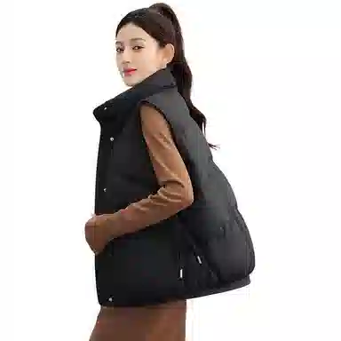 鸭鸭 保暖时尚百搭韩版洋气立领拉链纯色羽绒服 女款