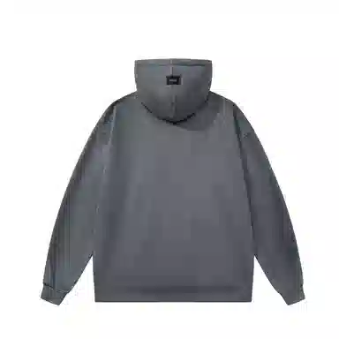 三体 幽灵倒计时系列 美式复古麂皮绒简约字母印花基础款宽松休闲百搭连帽套头重磅保暖街头风潮牌时尚舒适长袖卫衣 男女同款