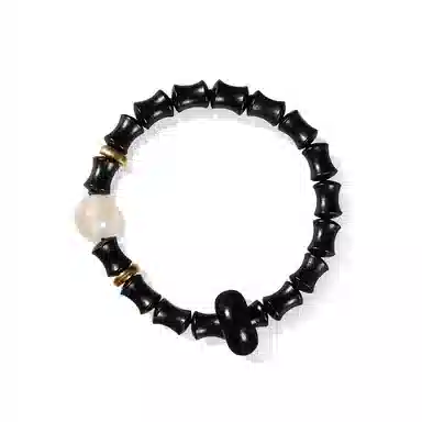 金师傅 高品质 夜光珠精品新中式国风好运竹节 上岸转运节节高升纳福复古手持 木作 手串 男女同款情侣款 黑檀