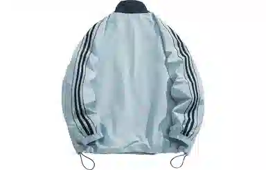 美式纯色基础侧肩条纹宽松百搭防风防水夹克外套 男女同款