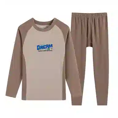 贴身领域 青少年德绒初中高中学生秋衣秋裤棉毛衫内衣保暖套装 男款