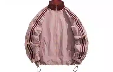 美式纯色基础侧肩条纹宽松百搭防风防水夹克外套 男女同款