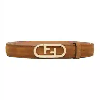 Fendi Logo Leather Belt Brown