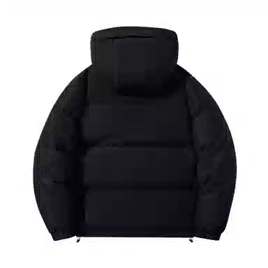 鸭鸭 高端通勤系列 冬季基础款拼接插色简约字母印花设计感学生党好物显高小众垂感宽松休闲防寒保暖插色抽绳连帽羽绒服 男女同款