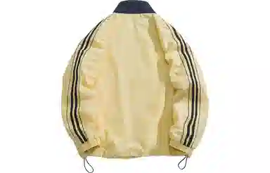 美式纯色基础侧肩条纹宽松百搭防风防水夹克外套 男女同款