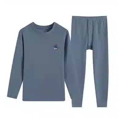 贴身领域 青少年德绒初中高中学生秋衣秋裤棉毛衫内衣保暖套装 男款