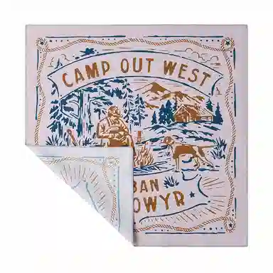 滚烫时光 复古森林露营印花方巾 纯棉 头巾 男女同款情侣款