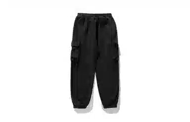 白卷 运动宽松摇粒绒工装卫裤口袋设计休闲裤 男女同款 黑色