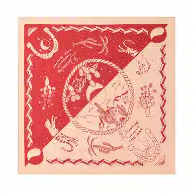 滚烫时光 纯棉西部牛仔风格沙漠印花方巾 头巾 男女同款情侣款