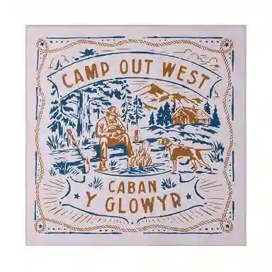 滚烫时光 复古森林露营印花方巾 纯棉 头巾 男女同款情侣款