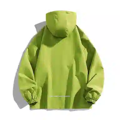 三体 简约纯色基础款字母印花宽松水防风登山连帽开衫机能风美式复古潮牌夹克外套 男女同款