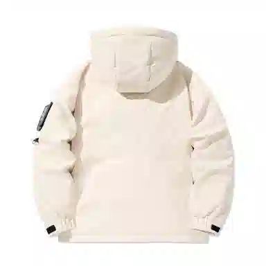 鸭鸭 山系户外加厚保暖对称多拉链城市机能风休闲连帽套头宽松羽绒服 男女同款