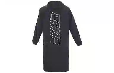 ERKE Hooded Mid-Length Jacket Black