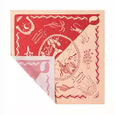 滚烫时光 纯棉西部牛仔风格沙漠印花方巾 头巾 男女同款情侣款