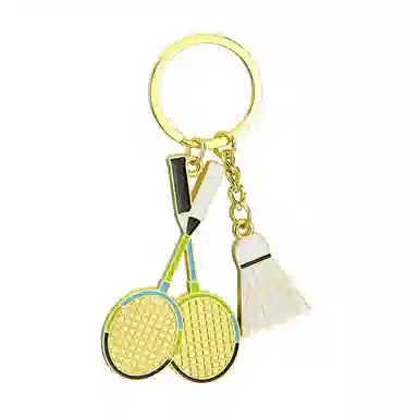 一点潮玩 金属篮球 羽毛球 乒乓球 足球钥匙扣 背包车载挂饰 谷圈挂件