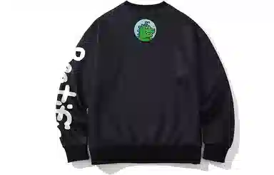 木村三社 小恐龙卡通印花宽松圆领卫衣 情侣款