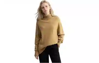 【dme】 高领休闲时尚宽松毛衣 女款 棕色