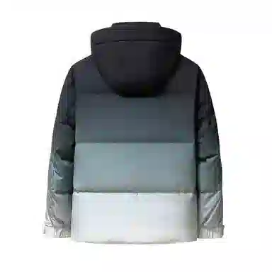 鸭鸭 加厚保暖渐变色休闲连帽套头宽松无性别羽绒服 男女同款