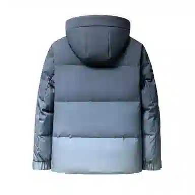 鸭鸭 加厚保暖渐变色休闲连帽套头宽松无性别羽绒服 男女同款