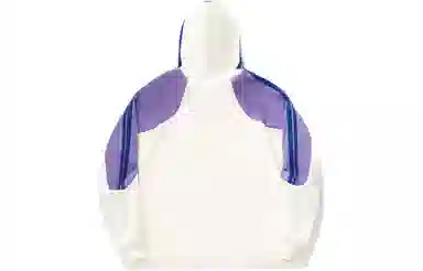 中国李宁 撞色宽松套头连帽卫衣 男女同款 米白色