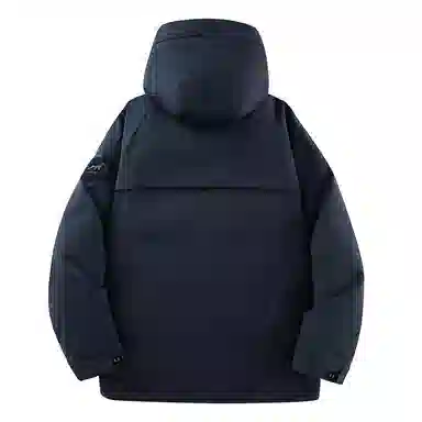 鸭鸭 工装风防风多口袋休闲保暖休闲宽松连帽羽绒服 男女同款