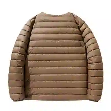 鸭鸭 轻薄便携纯色基础款休闲宽松单排扣圆领保暖羽绒服 男款