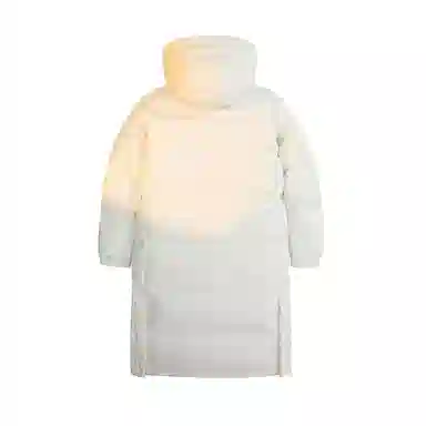 鸭鸭 纯色中长款连帽拉链保暖休闲羽绒服 男女同款