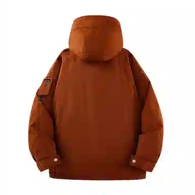 鸭鸭 山系字母印花立体多口袋设计连帽保暖羽绒服 男女同款