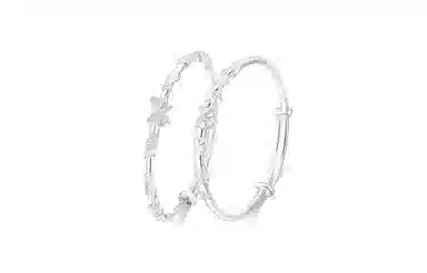 牧言 森系气质简约小众设计高级感 光面立体浮雕镂空花丝花朵树叶在逃公主推拉手饰 合金 繁花似锦蝴蝶结闺蜜手镯 女款