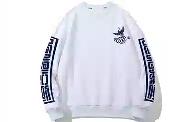 木村三社 仙鹤印花纯棉圆领宽松卫衣 男女同款