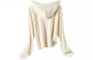 恒源祥 连帽拉链绞花针织衫 女款