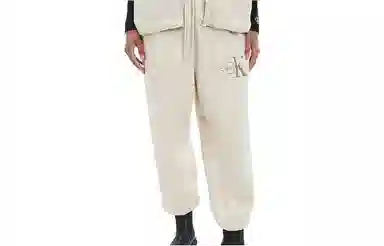 Calvin Klein Sherpa Joggers White