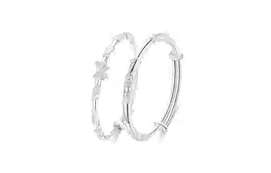 牧言 森系气质简约小众设计高级感 光面立体浮雕镂空花丝花朵树叶在逃公主推拉手饰 合金 繁花似锦蝴蝶结闺蜜手镯 女款