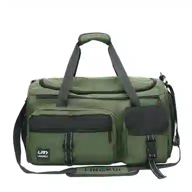 醇龙 多口袋干湿分离 尼龙 旅行包 男女同款情侣款 黑/军绿/灰/果绿