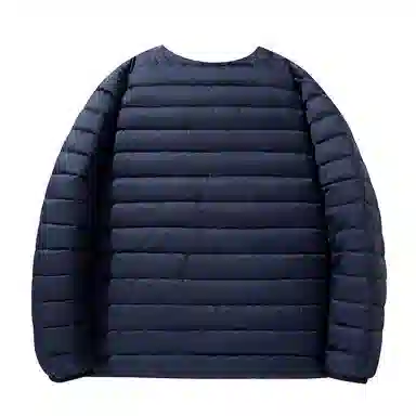 鸭鸭 轻薄便携纯色基础款休闲宽松单排扣圆领保暖羽绒服 男款