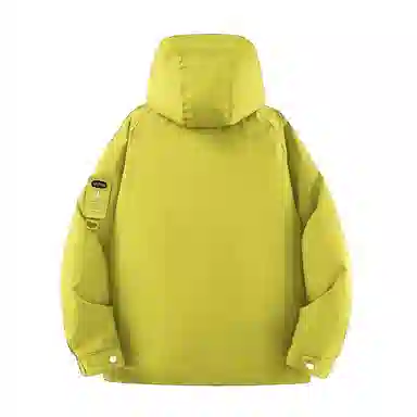 鸭鸭 山系字母印花立体多口袋设计连帽保暖羽绒服 男女同款