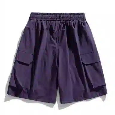 玉儿恋 美式高街风透气凉感大口袋休闲五分潮流设计感短裤 男女同款 优雅紫罗兰色单品